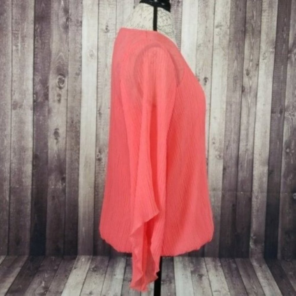Alfani Chiffon Pleated Blouse in Tropical Reef NWT - Picture 3 of 8